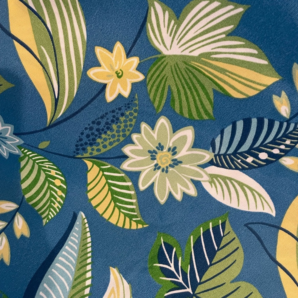 Blue Floral Home Dec Fabric 3-3/4 yards X 54”